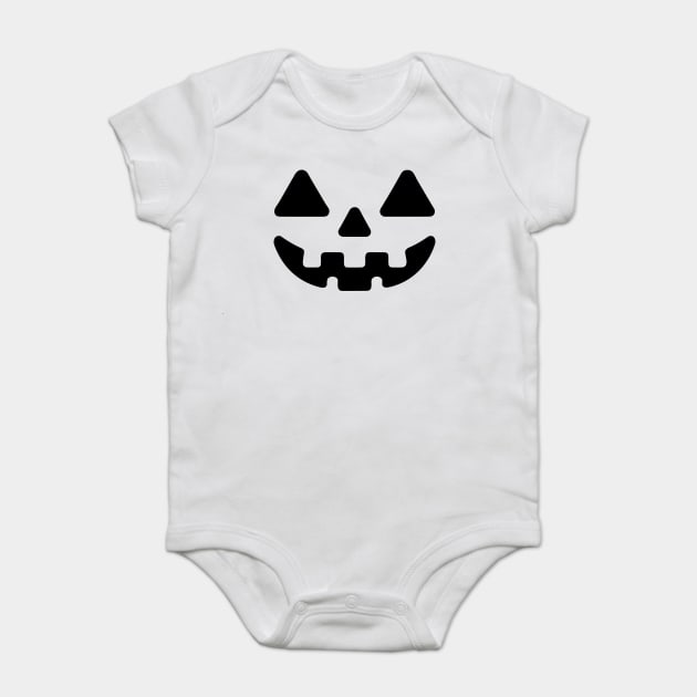 Jack o Lantern Pumpkin Face Baby Bodysuit by Frank Ring